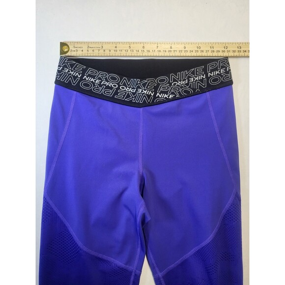 Nike Pro Womens Medium Dri Fit Leggings Purple Athletic - Picture 7 of 13